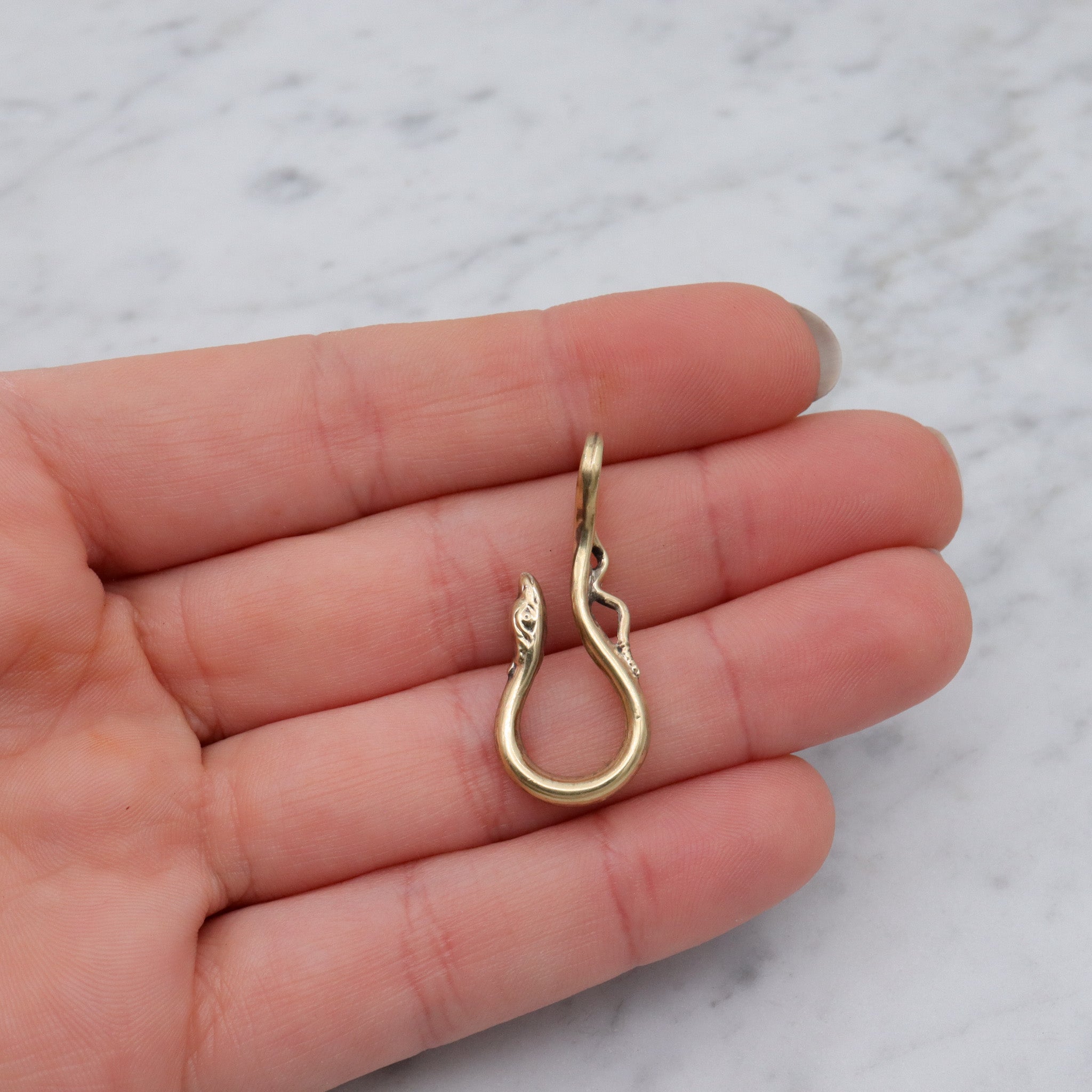 Antique Victorian gold filled serpent hook pendant